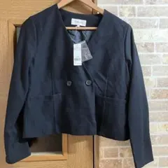 【未使用タグ付】グローバルワーク ノーカラーダブルボタンジャケット