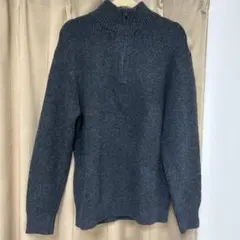 UNIQLO M ダークグレー ハーフジップセーター