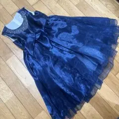 美品【excellent】 ネイビー フリルドレス 160cm