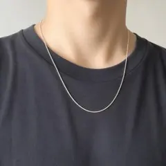シルバー チェーンネックレス ベネチアン 50cm 1mm シンプル
