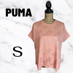 極美品✨【PUMA】ロゴプリントスポーツTシャツ　微光沢　吸汗速乾　ピンク　S