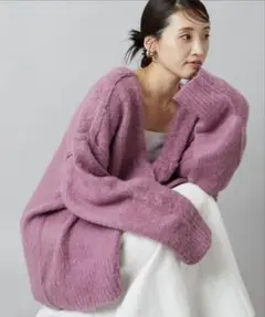 まり様フリークスストア深Ｖネックシャギーニットカーディガン