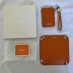 未使用　CLINIQUE　クリニーク パスケースとトレイ　セット　オレンジ