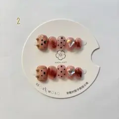 【現品かぎり】ネイルチップ2*ジェルネイル　ねこ　ねこちゃん　ピンク系 S