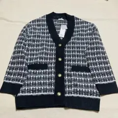 新品　GU ジーユー　チェックオーバーサイズカーディガン