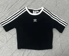 adidas スリーストライプス 半袖ベビーTシャツ ブラック 黒