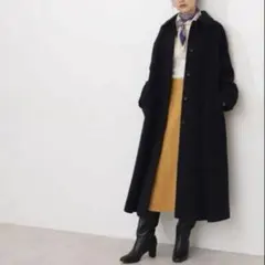 NATURAL BEAUTY BASIC ボリュームAラインコート　ネイビー