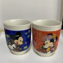 Disney ミッキー ミニー 和風　湯呑みセット　2006 戌年