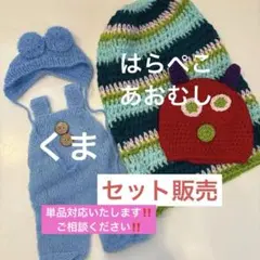 【セット販売】はらぺこあおむし　くまブルー　ニューボーンフォト　月齢フォト