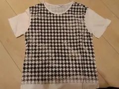 COMME CA FILLE ハウンドトゥース Tシャツ 140A