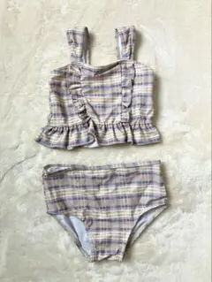 tete a tete キッズ　チェック柄フリルビキニ 110サイズ
