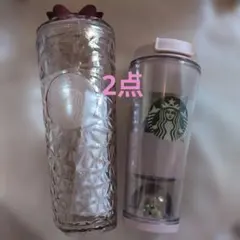 スタバ✴タンブラー2点✴ジェラピケコラボピンク&リボン✴タンブラー　ホリデー