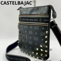 美品　カステルバジャック　モノグラム　ショルダーバッグ　メンズ　スタッズ　黒