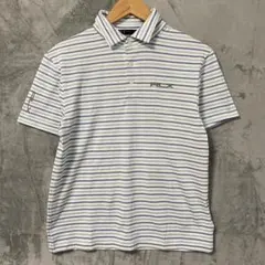【L1191】 RLXRalph Lauren ボーダーポロシャツ S ホワイトのサムネイル