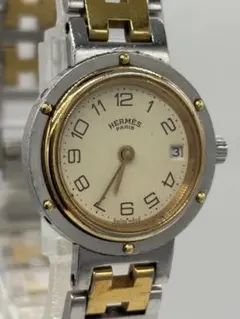 HERMES エルメス クリッパー クォーツ デイト 純正ベルト【稼働品】のサムネイル