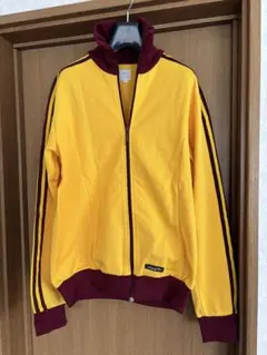adidas トラックジャケット　L イエロー/バーガンディ　希少レアカラー