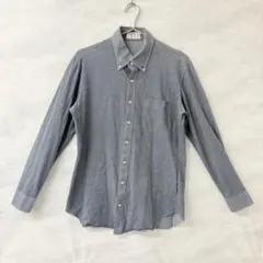 美品 ORIHICA オリヒカ シャツ 長袖 ボタンダウン 無地 ポケット付き