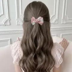 ルネア【Runéa】2 baby pink✖️laceリボンヘアゴム