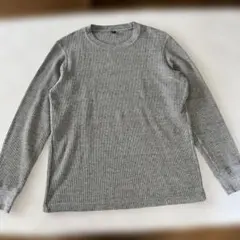 美品✨UNIQLO ワッフルクルーネックT 長袖　グレー　Mサイズのサムネイル