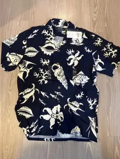 Ralph Lauren ネイビー 半袖アロハシャツ S