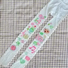 原宿系ファッション　ストッキング　タイツ　白　森ガール