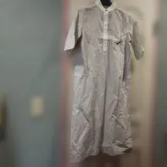 オンワード ストライプ 半袖 シャツワンピース