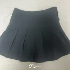 グレー プリーツ ミニスカート S
