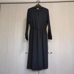 URBAN RESEARCH DOORS 長袖ロングワンピース ダークネイビー