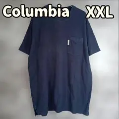 コロンビア シンプル ポケットTシャツ コットン素材 紺 XXL【オ128】のサムネイル