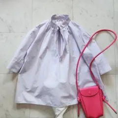 美品 ボールジィ バックリボンプルオーバー フレンチスリーブ パープル 