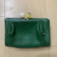 ear PAPILLONNER イアパピヨネ 二つ折り財布 がま口 グリーン 緑 セール】《WEB限定》牛革がま口折り財布（財布）｜ear