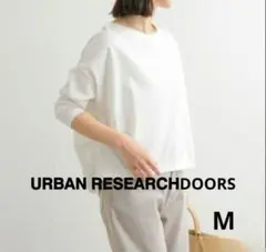 URBAN RESEARCH DOORS ホワイトコットンバックタック七分袖M