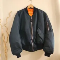 80s 90s USA製 IDEALジップ アルファMA1 ネイビー M