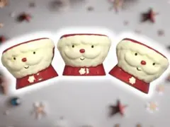 陶器サンタクロースカップ3個 小物入れ、多肉植物等の植木鉢、キャンドルなどに