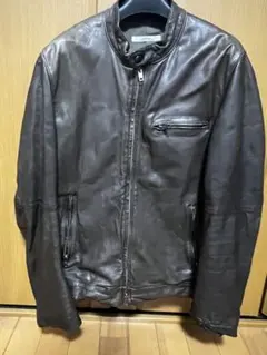 relume ダークブラウン シングルライダースジャケット