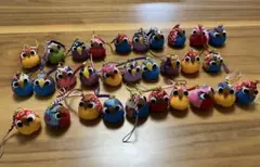 30個 ハンドメイド【幸福のフクロウストラップ 布ぬいぐるみ】チャームふくろう