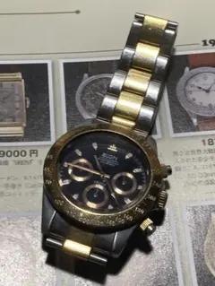 ELGIN　エルジン　腕時計　ゴールド×シルバー　クロノグラフ　電池切れのサムネイル