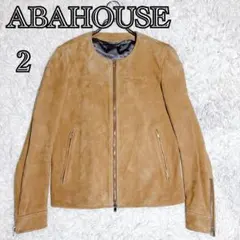ABAHOUSE ゴート スエード ノーカラー レザージャケット 2 キャメルのサムネイル