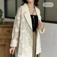 【thevon】花柄シアーテーラードジャケット