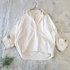 M ソージュ ヴィンテージサテンシャツ ブラウス フレンチスリーブ