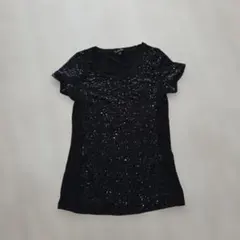 ETERNAL&B スパンコール 半袖カットソー ブラック社交ダンス