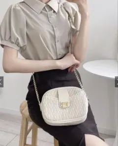 GRL チェーンプリーツショルダーバッグ[tr153]