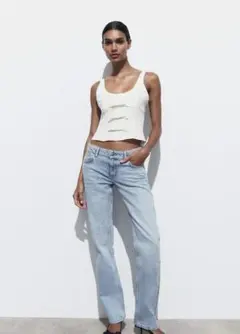 新品！ZARA Sサイズ リボン付き トップス