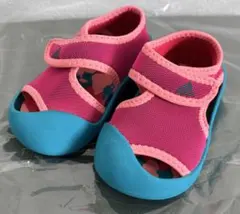 【adidas】12cm ベビーサンダル ピンク・青 メッシュ素材