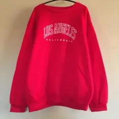 裏起毛トレーナー レッド赤 Lサイズ
