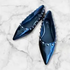 美品SY UNITED ARROWS フラットパンプス　スタッズライン フラットのサムネイル
