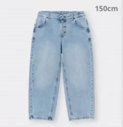 GU GIRLSデニムプルオンバギーパンツ