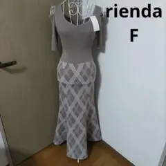 【タグ付】rienda ２WAYランダムチェックグリッターニットワンピース