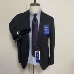 【新品未使用】スーツ パーソンズ 黒 YA5伸縮抜群ニット生地
