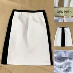 DES PRES デプレ スカート ライン タイト 白黒 ホワイト ブラックのサムネイル